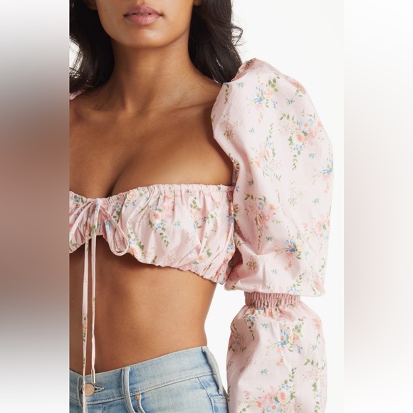 NWT House of CB Henrietta Shirred Bralette Top - Picture 5 of 15